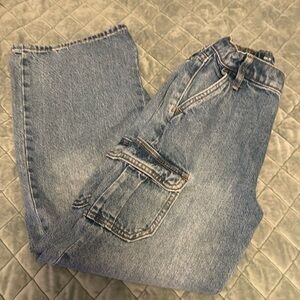 Old Navy Blue High-Rise Baggy Wide Leg Built-In Tough Jeans — Girls Size 12